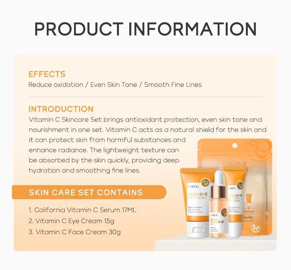 3pcs/Set LAIKOU Vitamin C Facial Set
